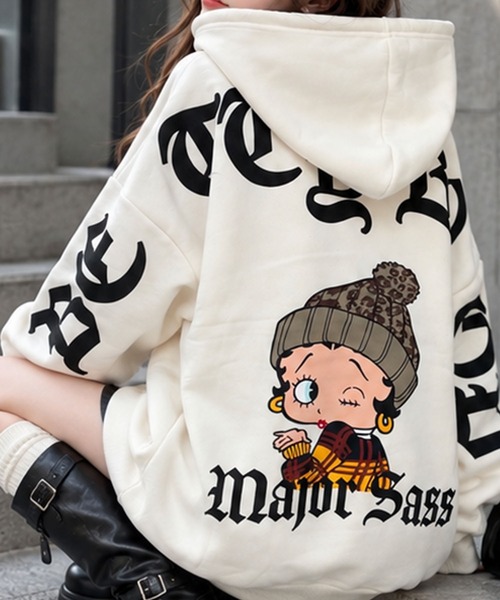 GLAMOROUS JANE(グラマラスジェーン)の「裏起毛BETTY BOOPバックプリントオーバーサイズパーカー(パーカー・レディース・チャコールグレー/ブラック/アイボリー・FREE)」の7枚目の写真