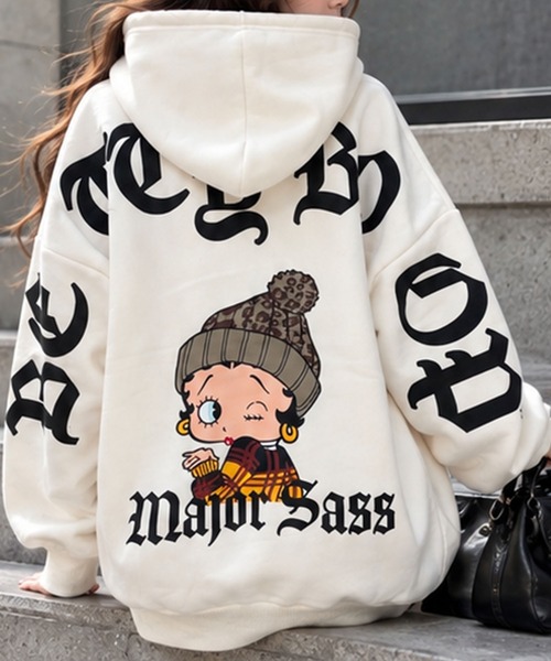 GLAMOROUS JANE(グラマラスジェーン)の「裏起毛BETTY BOOPバックプリントオーバーサイズパーカー(パーカー・レディース・チャコールグレー/ブラック/アイボリー・FREE)」の9枚目の写真