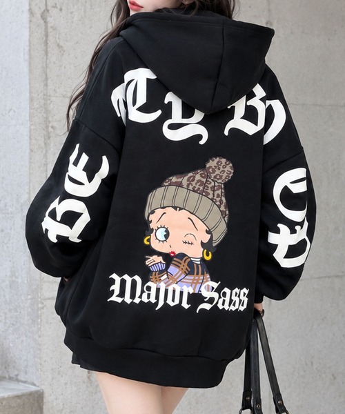 GLAMOROUS JANE(グラマラスジェーン)の「裏起毛BETTY BOOPバックプリントオーバーサイズパーカー(パーカー・レディース・チャコールグレー/ブラック/アイボリー・FREE)」の10枚目の写真