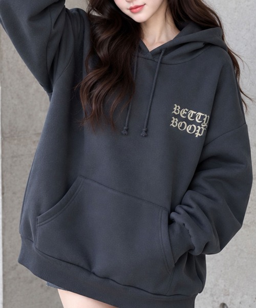 GLAMOROUS JANE(グラマラスジェーン)の「裏起毛BETTY BOOPバックプリントオーバーサイズパーカー(パーカー・レディース・チャコールグレー/ブラック/アイボリー・FREE)」の18枚目の写真