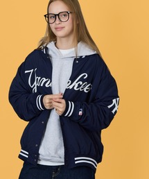 Fanatics（ファナティクス）の「MLB/エムエルビー NEW YORK YANKEES STANDARD LOGO SATIN JACKET 公式ライセンス ナイロンジャケット チームロゴ 野球 ベースボール メンズ スポーツ 2026年秋冬 秋服 冬服（スタジャン）」