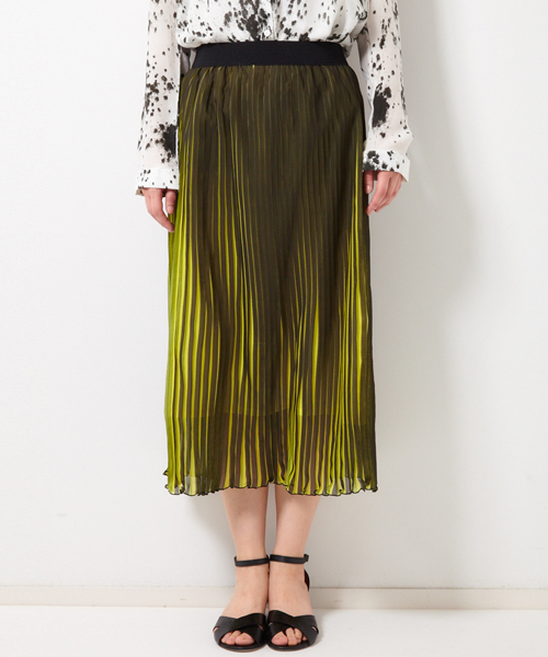 AMERICAN RAG CIE（アメリカンラグシー）の「AMERICAN RAG CIE シフォンバイカラープリーツスカート/210-AYH-ARC-01SK（スカート・レディース・イエロー系その他/ブラック系その他/ピンク系その他・FREE）」の6枚目の写真