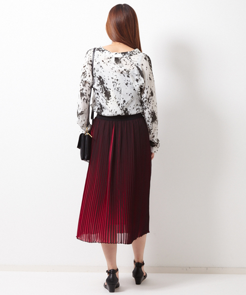 AMERICAN RAG CIE（アメリカンラグシー）の「AMERICAN RAG CIE シフォンバイカラープリーツスカート/210-AYH-ARC-01SK（スカート・レディース・イエロー系その他/ブラック系その他/ピンク系その他・FREE）」の14枚目の写真