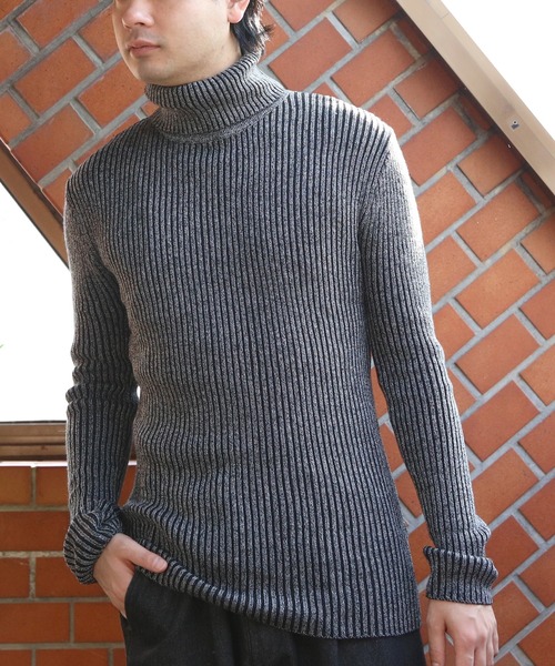 ８(eight)（エイト）の「リブ編みタートルネックセーター（ニット/セーター・メンズ・ホワイト/ワイン/カーキ/グレー/チャコールグレー/ブラック/ブルー・LARGE/MEDIUM/X-LARGE）」の9枚目の写真