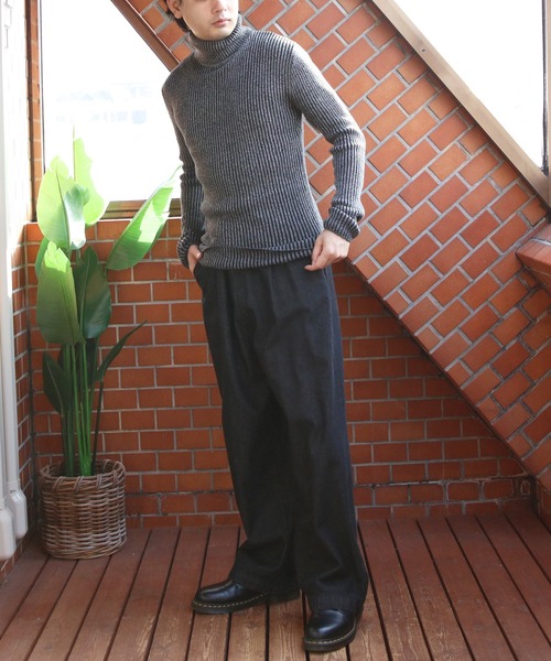 ８(eight)（エイト）の「リブ編みタートルネックセーター（ニット/セーター・メンズ・ホワイト/ワイン/カーキ/グレー/チャコールグレー/ブラック/ブルー・LARGE/MEDIUM/X-LARGE）」の15枚目の写真