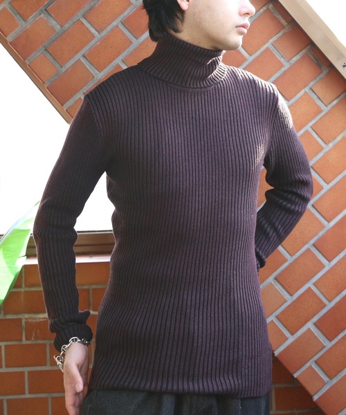 ８(eight)（エイト）の「リブ編みタートルネックセーター（ニット/セーター・メンズ・ホワイト/ワイン/カーキ/グレー/チャコールグレー/ブラック/ブルー・LARGE/MEDIUM/X-LARGE）」の19枚目の写真