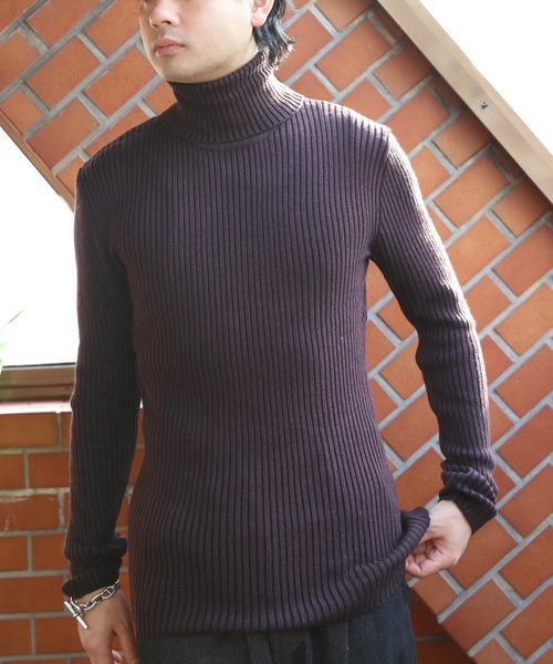 ８(eight)（エイト）の「リブ編みタートルネックセーター（ニット/セーター・メンズ・ホワイト/ワイン/カーキ/グレー/チャコールグレー/ブラック/ブルー・LARGE/MEDIUM/X-LARGE）」の20枚目の写真
