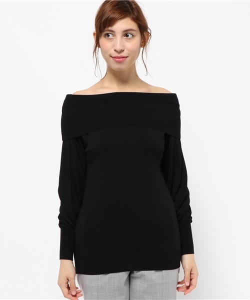 FIGARO Paris（フィガロパリ）の「14G オフショルダープルオーバー◆（ニット/セーター・レディース・グレー/ブラック/カーキ・FREE）」の4枚目の写真