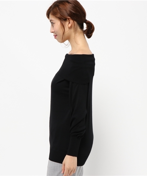 FIGARO Paris（フィガロパリ）の「14G オフショルダープルオーバー◆（ニット/セーター・レディース・グレー/ブラック/カーキ・FREE）」の5枚目の写真