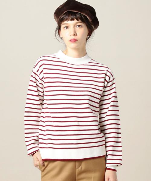 BEAUTY&YOUTH UNITED ARROWS（ビューティーアンドユースユナイテッドアローズ）の「BY ミラノリブボーダーハイネックニットプルオーバー◆（ニット/セーター・レディース・ブラック/レッド/ネイビー・FREE）」の3枚目の写真