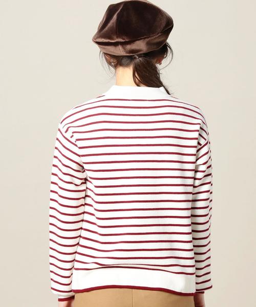 BEAUTY&YOUTH UNITED ARROWS（ビューティーアンドユースユナイテッドアローズ）の「BY ミラノリブボーダーハイネックニットプルオーバー◆（ニット/セーター・レディース・ブラック/レッド/ネイビー・FREE）」の4枚目の写真