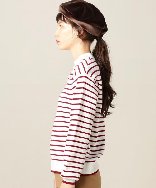 BEAUTY&YOUTH UNITED ARROWS（ビューティーアンドユースユナイテッドアローズ）の「BY ミラノリブボーダーハイネックニットプルオーバー◆（ニット/セーター・レディース・ブラック/レッド/ネイビー・FREE）」の6枚目の写真