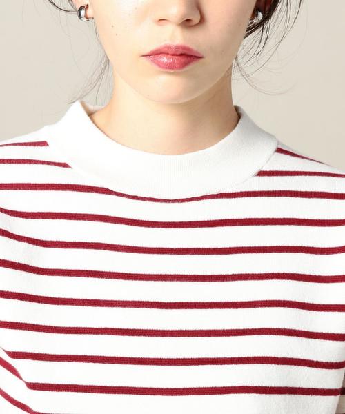 BEAUTY&YOUTH UNITED ARROWS（ビューティーアンドユースユナイテッドアローズ）の「BY ミラノリブボーダーハイネックニットプルオーバー◆（ニット/セーター・レディース・ブラック/レッド/ネイビー・FREE）」の8枚目の写真