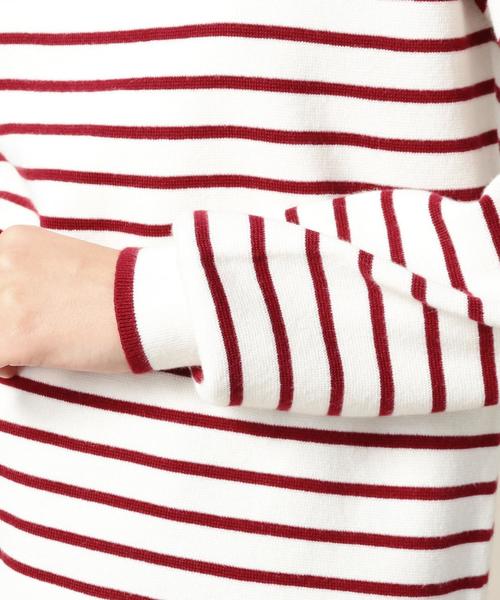BEAUTY&YOUTH UNITED ARROWS（ビューティーアンドユースユナイテッドアローズ）の「BY ミラノリブボーダーハイネックニットプルオーバー◆（ニット/セーター・レディース・ブラック/レッド/ネイビー・FREE）」の9枚目の写真