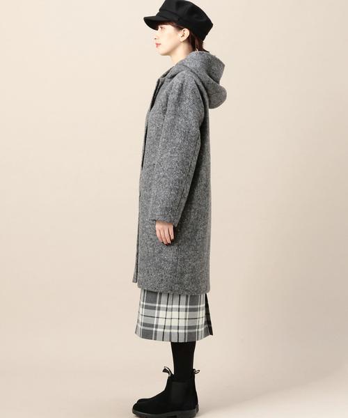 BEAUTY&YOUTH UNITED ARROWS(ビューティーアンドユースユナイテッドアローズ)の「BY ヘリンボーン フーデッドコート◆(その他アウター・レディース・ダークグレー・MEDIUM/SMALL)」の4枚目の写真
