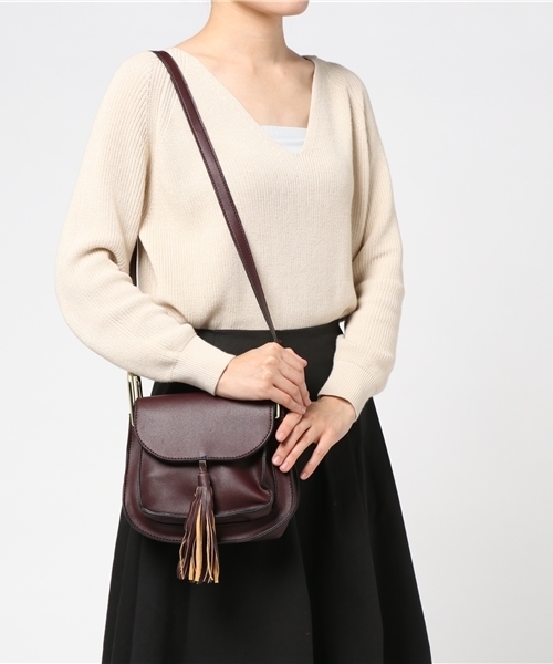Re:EDIT（リエディ）の「[リエディ]フリンジ付ポシェットショルダーバック[リエディオリジナル]鞄/バッグ/ショルダーバッグ（ショルダーバッグ・レディース・ベージュ/ブラック/ブラウン/グリーン/ボルドー・FREE）」の13枚目の写真