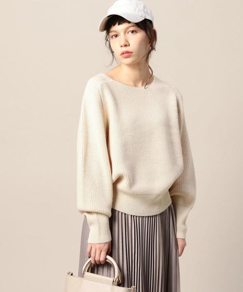 BEAUTY&YOUTH UNITED ARROWS（ビューティーアンドユースユナイテッドアローズ）の「BY 畦 ドルマン ニットプルオーバー◆（ニット/セーター・レディース・オフホワイト/ライトグレー/ワインレッド/オレンジ系その他・FREE）」の2枚目の写真