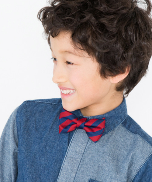 BOW(ボウ)の「【BOW /ボウ】息子に恋する蝶ネクタイ♪ ボタンにラクラク取付け♪ (蝶ネクタイ・キッズ・グリーン系その他/ダークインディゴブルー/ブラック×ホワイト/レッド系その他/ゴールド×グレー/ブラック/スカイブルー/ワイン/ブルー系その他/ブラック系その他/ブラック系その他2/ブルー系その他3/ブルー系その他2・ONESIZE)」の12枚目の写真