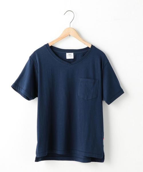 coen（コーエン）の「USAコットンVネックTシャツ（Tシャツ/カットソー・レディース・ホワイト/ブラック/ベージュ/オレンジ系その他/オリーブ/ネイビー・LARGE/MEDIUM）」の5枚目の写真