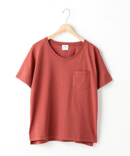 coen（コーエン）の「USAコットンVネックTシャツ（Tシャツ/カットソー・レディース・ホワイト/ブラック/ベージュ/オレンジ系その他/オリーブ/ネイビー・LARGE/MEDIUM）」の6枚目の写真