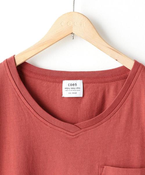 coen（コーエン）の「USAコットンVネックTシャツ（Tシャツ/カットソー・レディース・ホワイト/ブラック/ベージュ/オレンジ系その他/オリーブ/ネイビー・LARGE/MEDIUM）」の8枚目の写真