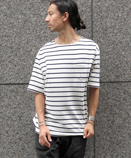 coen（コーエン）の「バスクビッグシルエットT（Tシャツ/カットソー・メンズ・マスタード/ネイビー・LARGE/MEDIUM）」の2枚目の写真