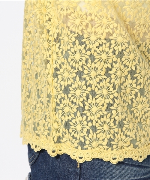 Another Edition(アナザーエディション)の「AE チュールLACE BIG T(Tシャツ/カットソー・レディース・ナチュラル/イエロー/コバルトブルー/ベージュ/ライム・フリー)」の12枚目の写真