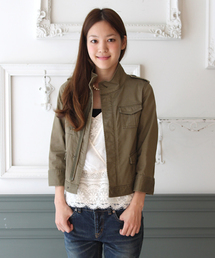 Ray BEAMS | □*Ray BEAMS / スタンドカラー ミリタリーブルゾン(ブルゾン)