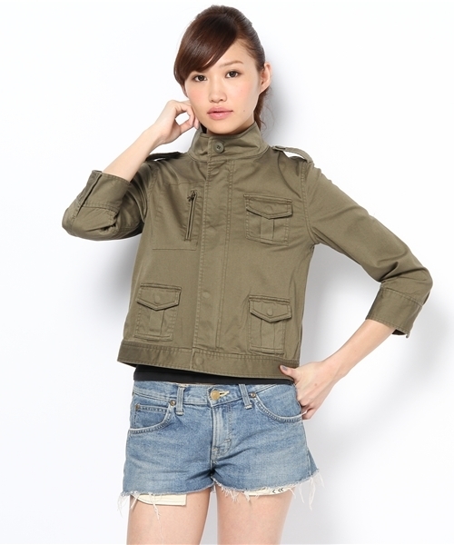 Ray BEAMS（レイビームス）の「*Ray BEAMS / スタンドカラー ミリタリーブルゾン（ブルゾン・レディース・ブラック/グリーン系その他・0/1）」の3枚目の写真