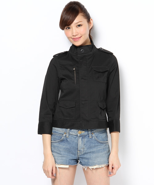 Ray BEAMS（レイビームス）の「*Ray BEAMS / スタンドカラー ミリタリーブルゾン（ブルゾン・レディース・ブラック/グリーン系その他・0/1）」の2枚目の写真