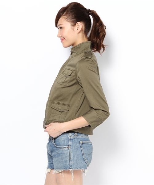 Ray BEAMS（レイビームス）の「*Ray BEAMS / スタンドカラー ミリタリーブルゾン（ブルゾン・レディース・ブラック/グリーン系その他・0/1）」の4枚目の写真