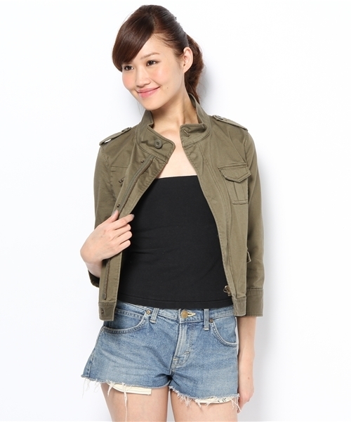 Ray BEAMS（レイビームス）の「*Ray BEAMS / スタンドカラー ミリタリーブルゾン（ブルゾン・レディース・ブラック/グリーン系その他・0/1）」の6枚目の写真