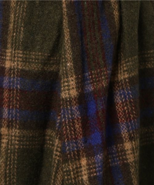 MERLOT（メルロー）の「チェック柄タックフレアスカート1096（スカート・レディース・グレー/ネイビー/カーキ/オレンジ・FREE）」の6枚目の写真