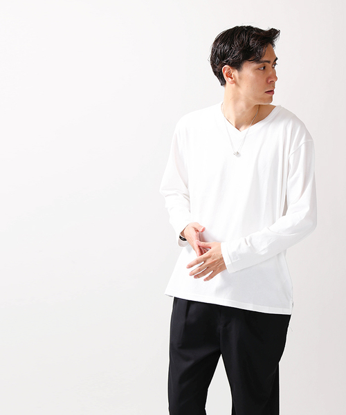 WEGO（ウィゴー）の「WEGO/ThermoStorageVネックカットソー（Tシャツ/カットソー・メンズ・ワイン/ネイビー/ブラック/ホワイト/ベージュ・MEDIUM/LARGE/SMALL）」の15枚目の写真