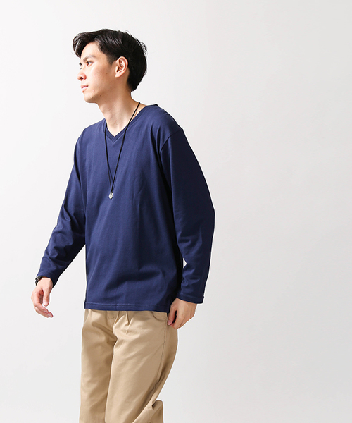 WEGO（ウィゴー）の「WEGO/ThermoStorageVネックカットソー（Tシャツ/カットソー・メンズ・ワイン/ネイビー/ブラック/ホワイト/ベージュ・MEDIUM/LARGE/SMALL）」の20枚目の写真