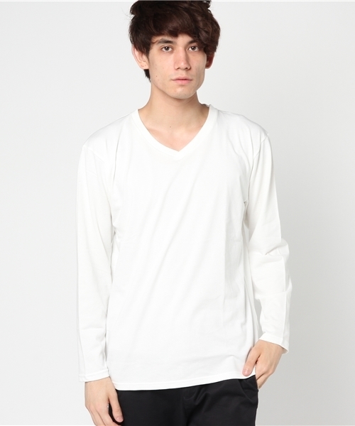 WEGO（ウィゴー）の「WEGO/ThermoStorageVネックカットソー（Tシャツ/カットソー・メンズ・ワイン/ネイビー/ブラック/ホワイト/ベージュ・MEDIUM/LARGE/SMALL）」の11枚目の写真