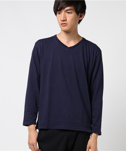 WEGO（ウィゴー）の「WEGO/ThermoStorageVネックカットソー（Tシャツ/カットソー・メンズ・ワイン/ネイビー/ブラック/ホワイト/ベージュ・MEDIUM/LARGE/SMALL）」の14枚目の写真