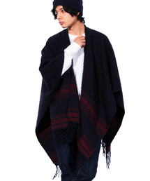 ８(eight) | 裾ライン 大判 マフラー ストール(ポンチョ)
