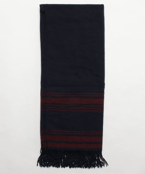 ８(eight)（エイト）の「裾ライン 大判 マフラー ストール（ポンチョ・メンズ・ブラック/ネイビー/ベージュ・FREE）」の18枚目の写真