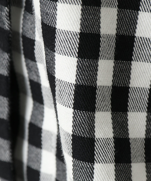 LBC(エルビーシー)の「コットンギンガム開襟シャツ(シャツ/ブラウス・レディース・ブラック/ネイビー・MEDIUM/LARGE)」の8枚目の写真