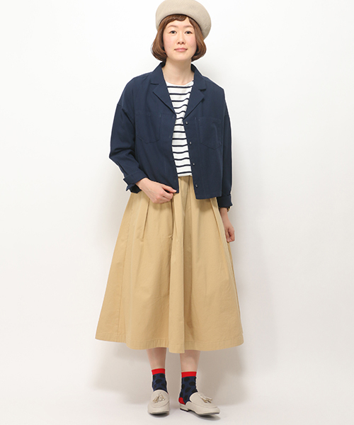 LBC(エルビーシー)の「コットンギンガム開襟シャツ(シャツ/ブラウス・レディース・ブラック/ネイビー・MEDIUM/LARGE)」の19枚目の写真