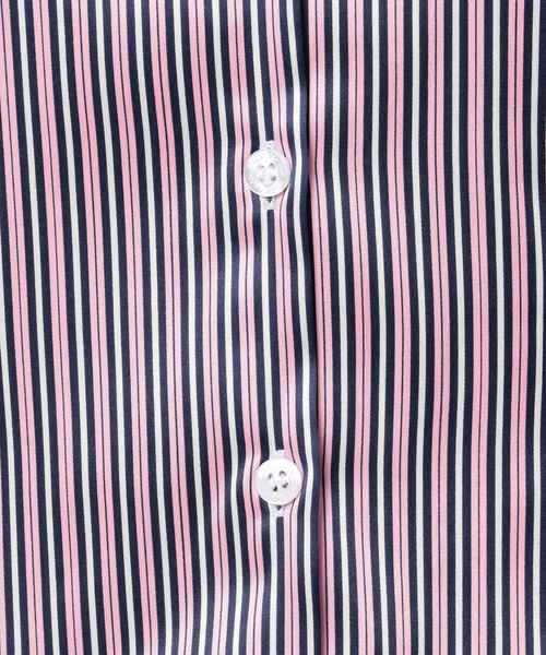 NARACAMICIE（ナラカミーチェ）の「ストレッチサテンストライプスタンドカラー七分袖シャツ（シャツ/ブラウス・レディース・ブルー/ピンク・MEDIUM/LARGE/SMALL）」の16枚目の写真