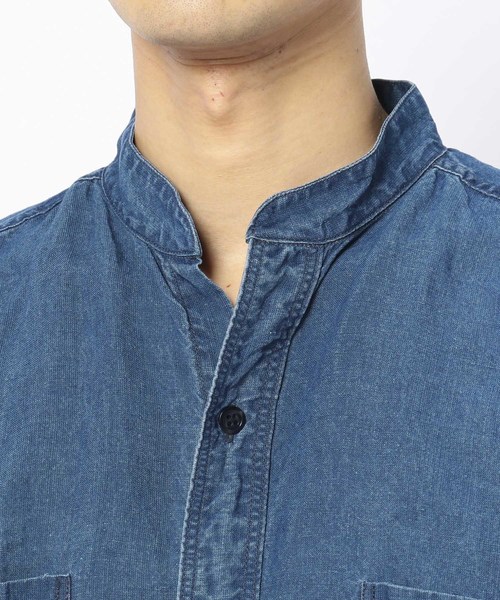 Bshop（ビショップ）の「【orSlow】スタンドカラー半袖シャツ INDIGO