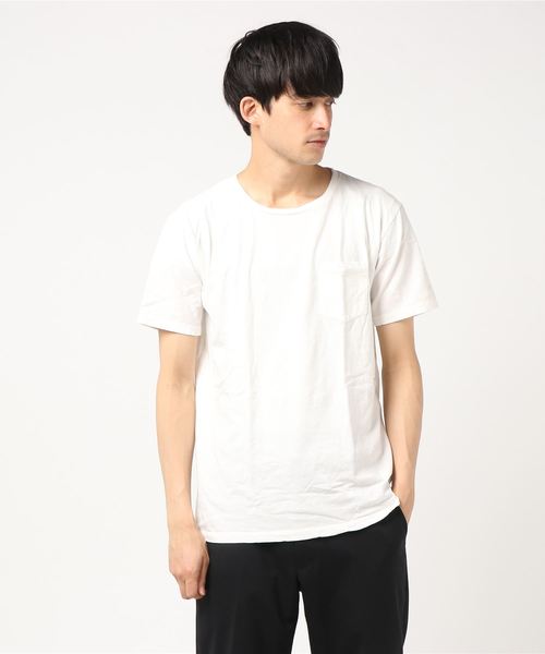 HANES(ヘインズ)の「【Hanes/ヘインズ】メンズ ポケット付きTシャツ ヘインズスポーツウェア ヘインズ(Tシャツ/カットソー・メンズ・その他5/ライム/ブラック/ロイヤルブルー/ダークネイビー/オフホワイト/ベージュ/スカイブルー・SMALL/LARGE/MEDIUM/X-SMALL)」の2枚目の写真