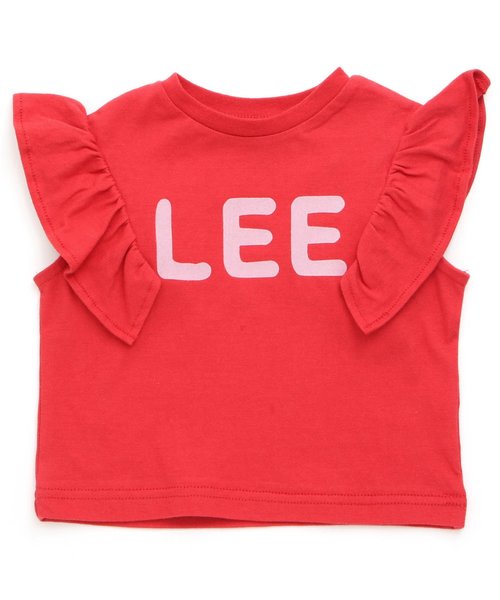 apres les cours（アプレレクール）の「LEE袖フリルTシャツ（Tシャツ/カットソー・キッズ・オフホワイト/レッド/グレー・100/120/90/140/80/110/130）」の3枚目の写真