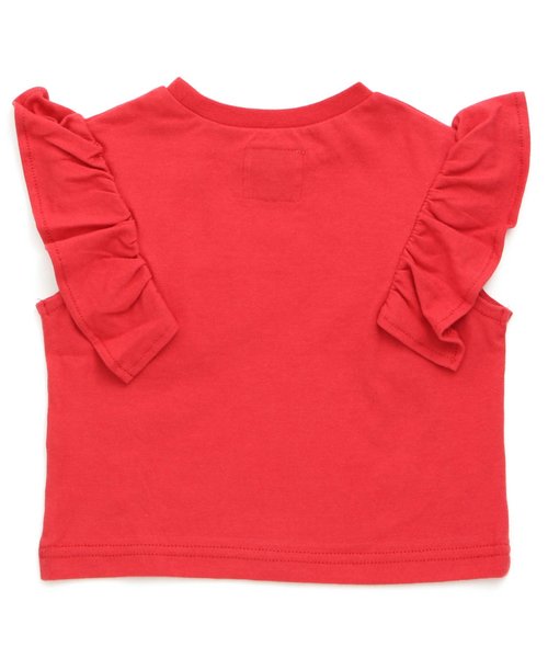 apres les cours（アプレレクール）の「LEE袖フリルTシャツ（Tシャツ/カットソー・キッズ・オフホワイト/レッド/グレー・100/120/90/140/80/110/130）」の10枚目の写真