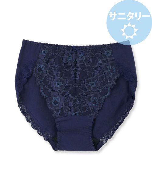 fran de lingerie（フランデランジェリー）の「fran SanitaryShorts サニタリーショーツ レギュラーウィング対応（ショーツ・レディース・サックスブルー/グレー/ネイビー/ピンク/クリアブラック/ミント/サーモンピンク/ブラック/ダークブルー・L/M/LL/S/3L）」の6枚目の写真