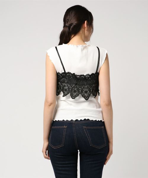 archives（アルシーヴ）の「レースキャミ付きセットカットソー（Tシャツ/カットソー・レディース・ブラック/ベージュ/グレー・MEDIUM）」の5枚目の写真