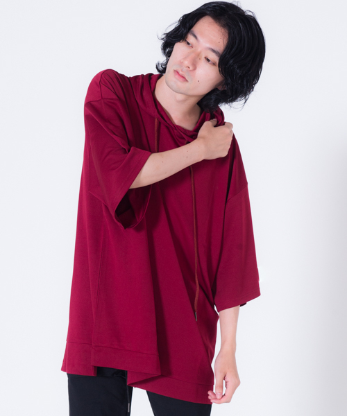GGD SELECT(ジージーディー セレクト)の「GGD SELECT / ビッグシルエット 半袖スウェットパーカー(パーカー・メンズ・ホワイト/ブラック/ネイビー/グレー/グリーン/ワインレッド・M/L)」の6枚目の写真