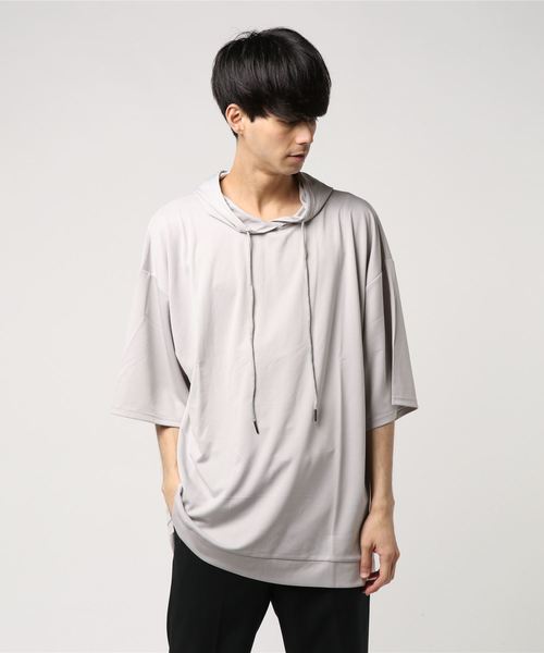 GGD SELECT(ジージーディー セレクト)の「GGD SELECT / ビッグシルエット 半袖スウェットパーカー(パーカー・メンズ・ホワイト/ブラック/ネイビー/グレー/グリーン/ワインレッド・M/L)」の11枚目の写真